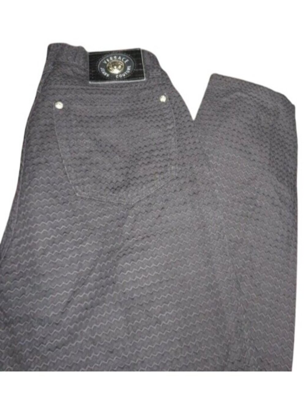 Versace Jeans Couture Straight Leg Quilted Cotton Jeans Pants 30 44 Italian US 8